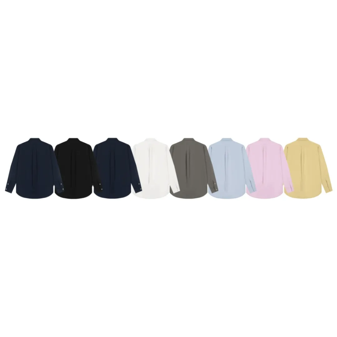P230 White background picture [Evergreen for all seasons] Style number: 25011# Color: Navy red label/original blue/original white/matte pink/khaki/charcoal gray/black/dark blue white label Size: S to Face 100 cotton oxford spun, pre-laundering treatment, tight and soft texture ✅ - Custom dyed original pearlescent white buttons with different sizes ✅ - Special shaped chiffon foil included in the collar door tube, not easy to deform and pull ✅ - RL classic version of oxford spun shirt, thick and crisp feeling brought by oxford cloth, can be worn alone as an outer layer, can be matched with all seasons, practical wear, a must-have item in the wardrobe, start with eyes closed